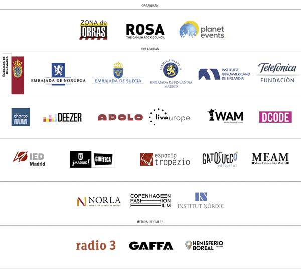 Días Nórdicos 2015 Madrid y Barcelona: logos patrocinadores, colaboradores y medios